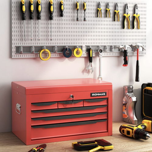24 Inch Tool Chest Case with 6 Drawers and Top Storage for Garage Repair Shop