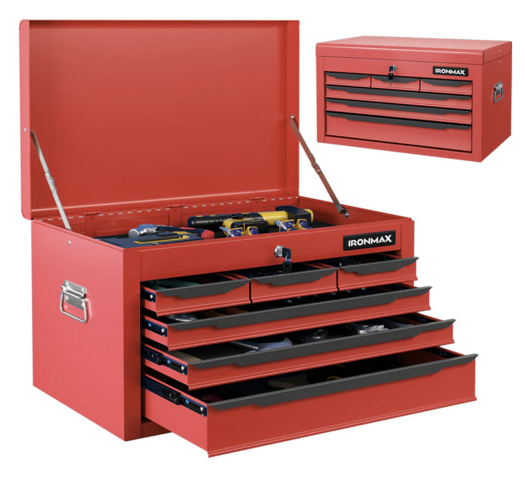 24 Inch Tool Chest Case with 6 Drawers and Top Storage for Garage Repair Shop